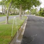 Broken spray heads cause urban runoff.