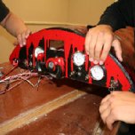 The unique dashboard was fabricated by the students in their shop.