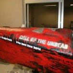 The name of the boat was "Call of the Undead." 