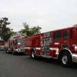The rest of the fleet is parked across the street.