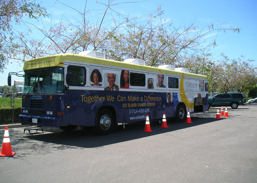 The UCI bloodmobile will visit IRWD on March 19 and will be located at the back of the IRWD Sand Canyon parking lot.
