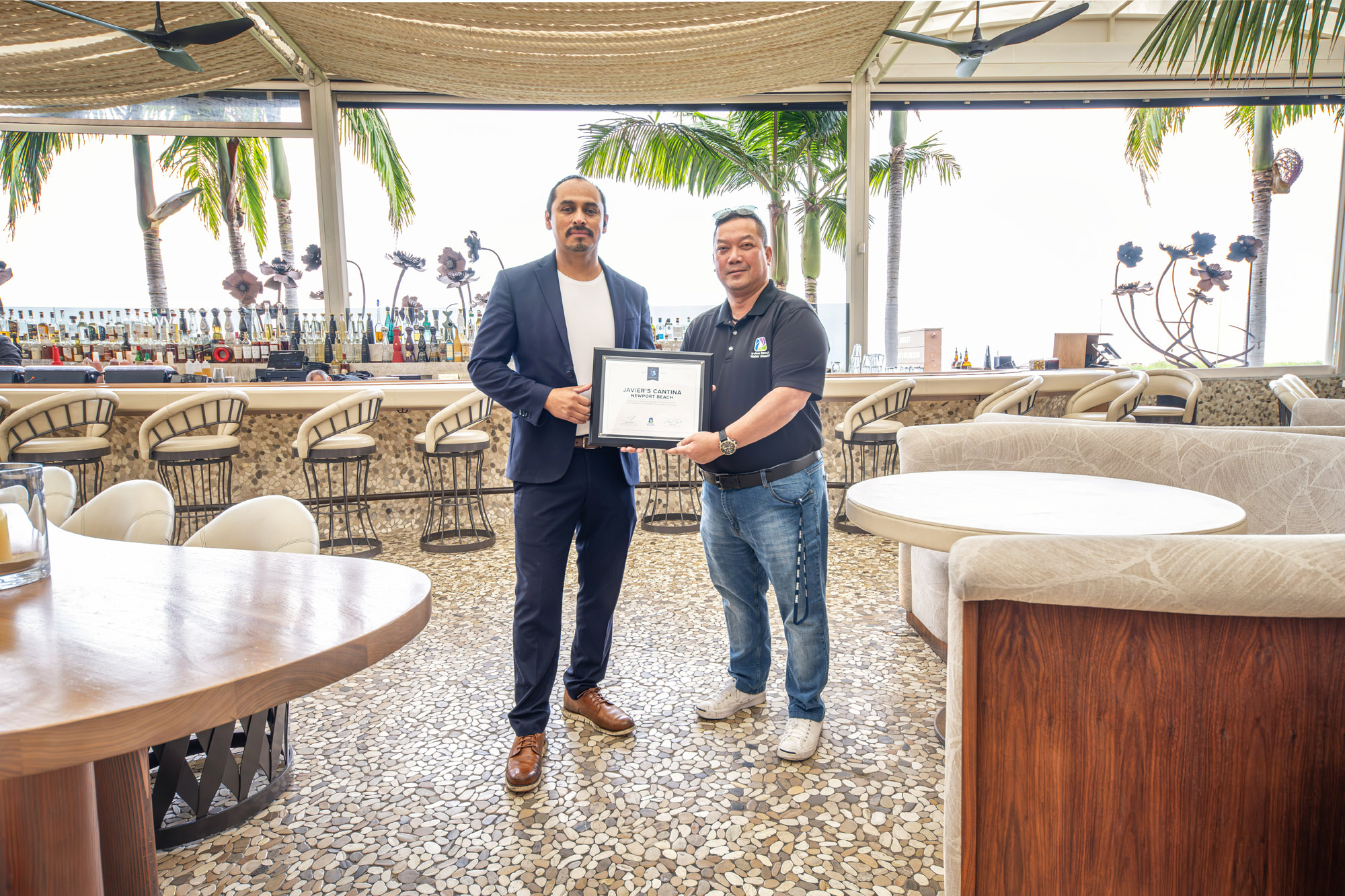 Javiers Cantina accepting WaterStar Award