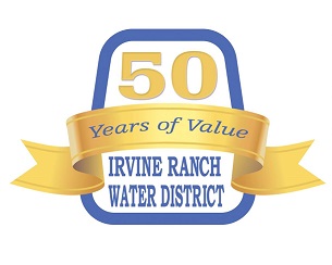 Logo celebrating 50 years of value for Irvine Ranch Water District