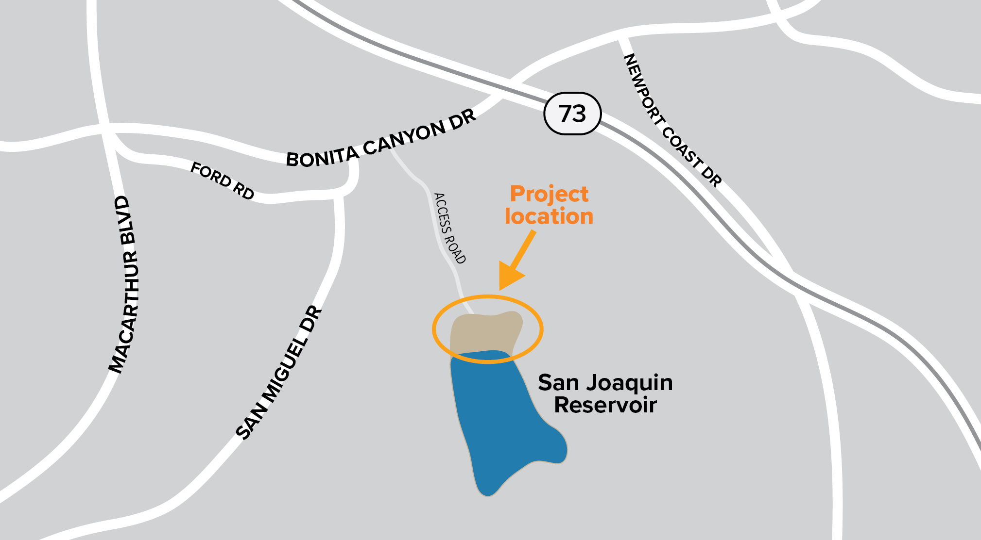San Joaquin Dam Drainage Project location